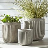 Concrete Fluted Outdoor Planters