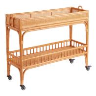 Rattan 2 Tier Bar Cart 