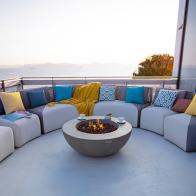 Lunar Bowl 42" Liquid Concrete Fire Table