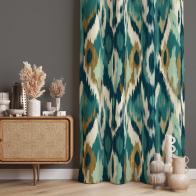 Teal Ikat Curtains