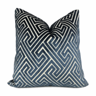 Delphi Greek Key Cut Velvet Pillow Cover