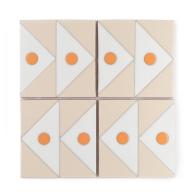 4x4 Hand-Painted Tile Signal in Clay