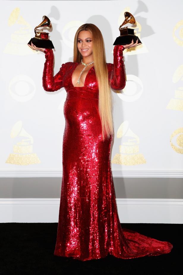 poses in the press room during The 59th GRAMMY Awards at STAPLES Center on February 12, 2017 in Los Angeles, California.