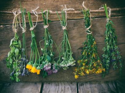 dried silk flowers