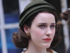 NEW YORK, NY - MAY 24:  Rachel Brosnahan on the set of "The Marvelous Mrs. Maisel" on May 24, 2017 in New York City.  (Photo by Bobby Bank/GC Images)