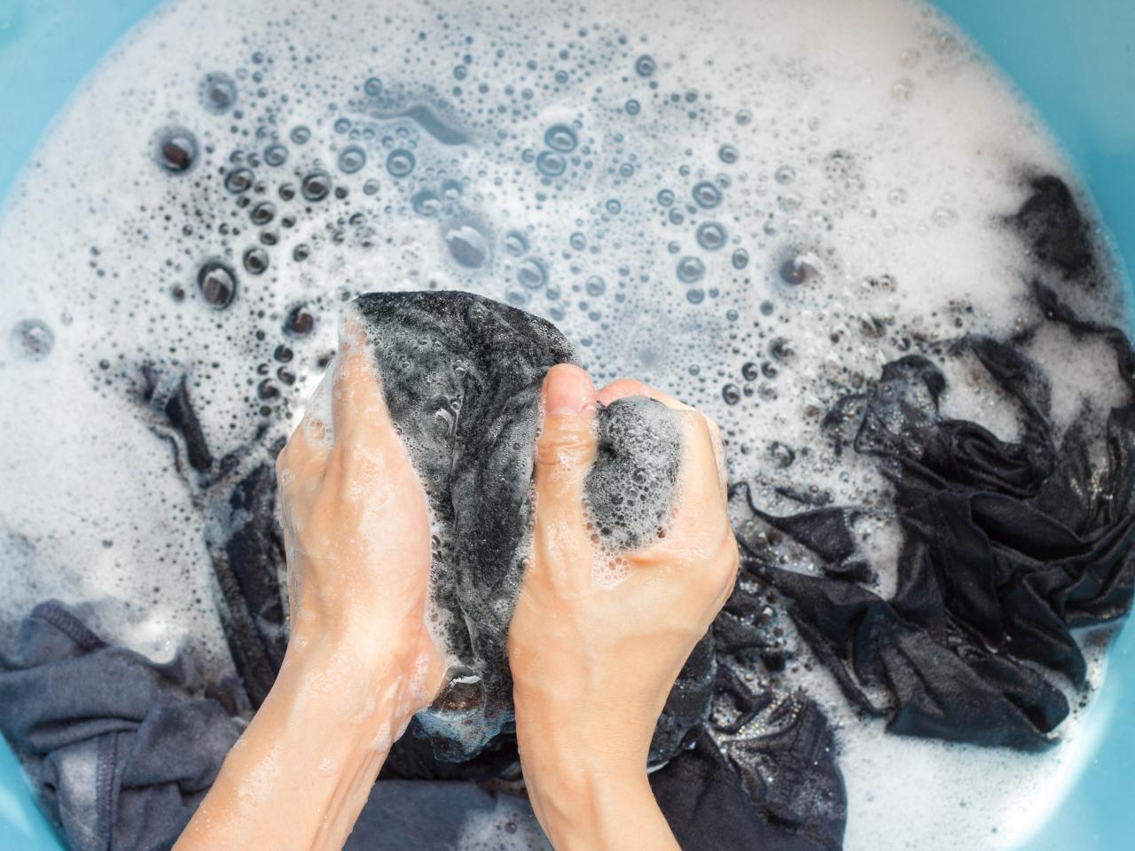 Stock Pictures: Washing clothes by hand