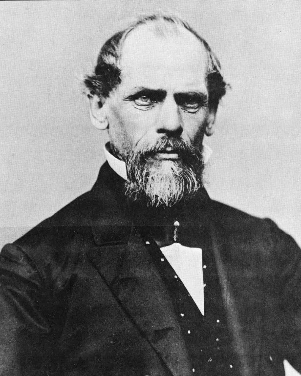 Portrait of German born civil engineer and inventor John A. Roebling (1806 - 1869), designer of the Brooklyn Bridge, circa 1866. 