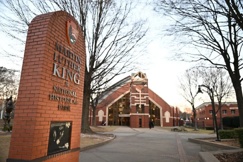 ATLANTA, GEORGIA - JANUARY 19: A general view outside the King Center during the early morning hour before the 2026 Martin Luther King, Jr. Beloved Community Commemorative Service Ebenezer Baptist Church on January 19, 2026 in Atlanta, Georgia. The annual service is held in honor of the life of civil rights icon Dr. Martin Luther King, Jr. who would have turned 97 on January 15th.  (Photo by Paras Griffin/Getty Images)