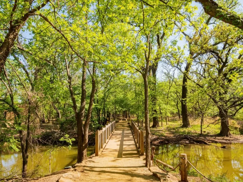 Nature landscape of Martin Park Nature Center at Oklahoma