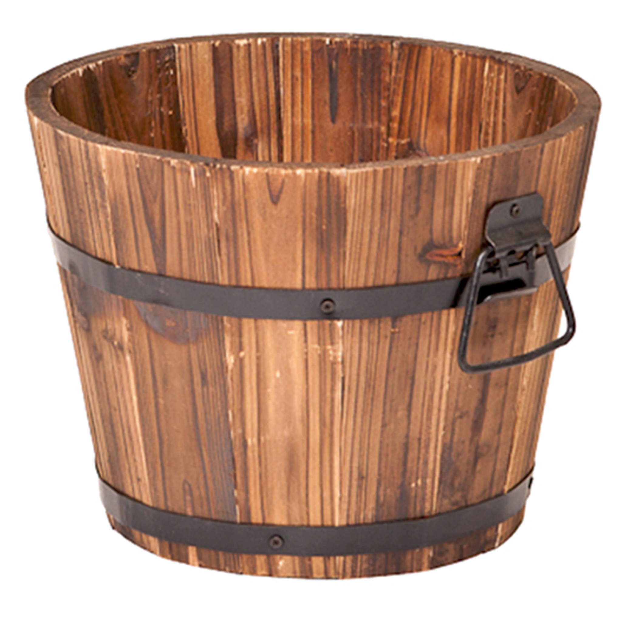 Round Whiskey Barrel Planter