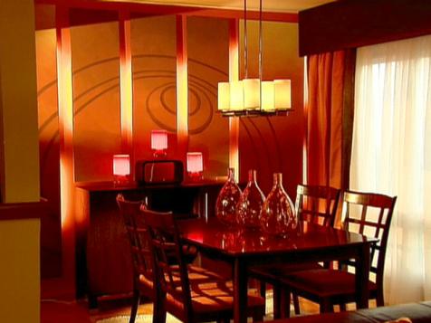 Warm Orange Living/Dining Room