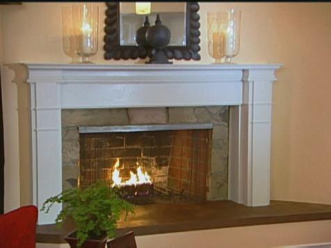 Quick Wood Fireplace Makeover