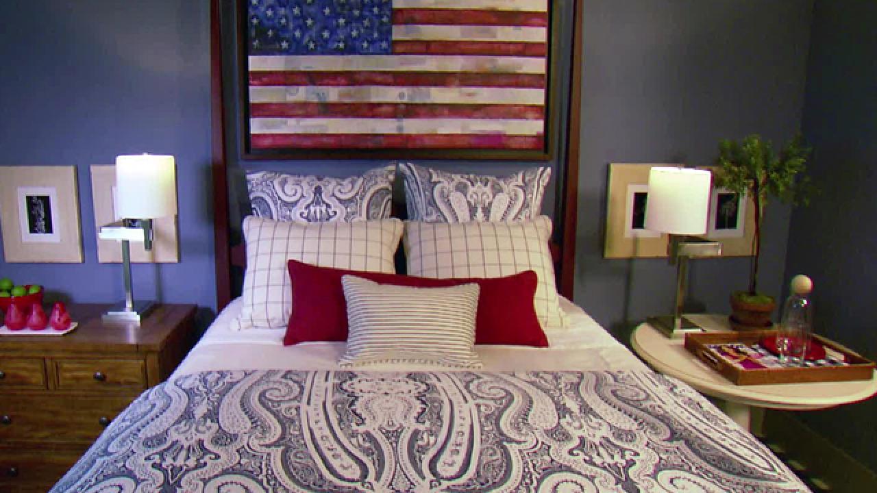 Red, White & Blue Guest Room from HGTV Dream Home 2012