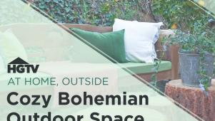 Bohemian Outdoor Living Room and Dining Area Makeover