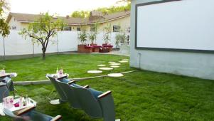Backyard Makeover with Outdoor Movie Theater