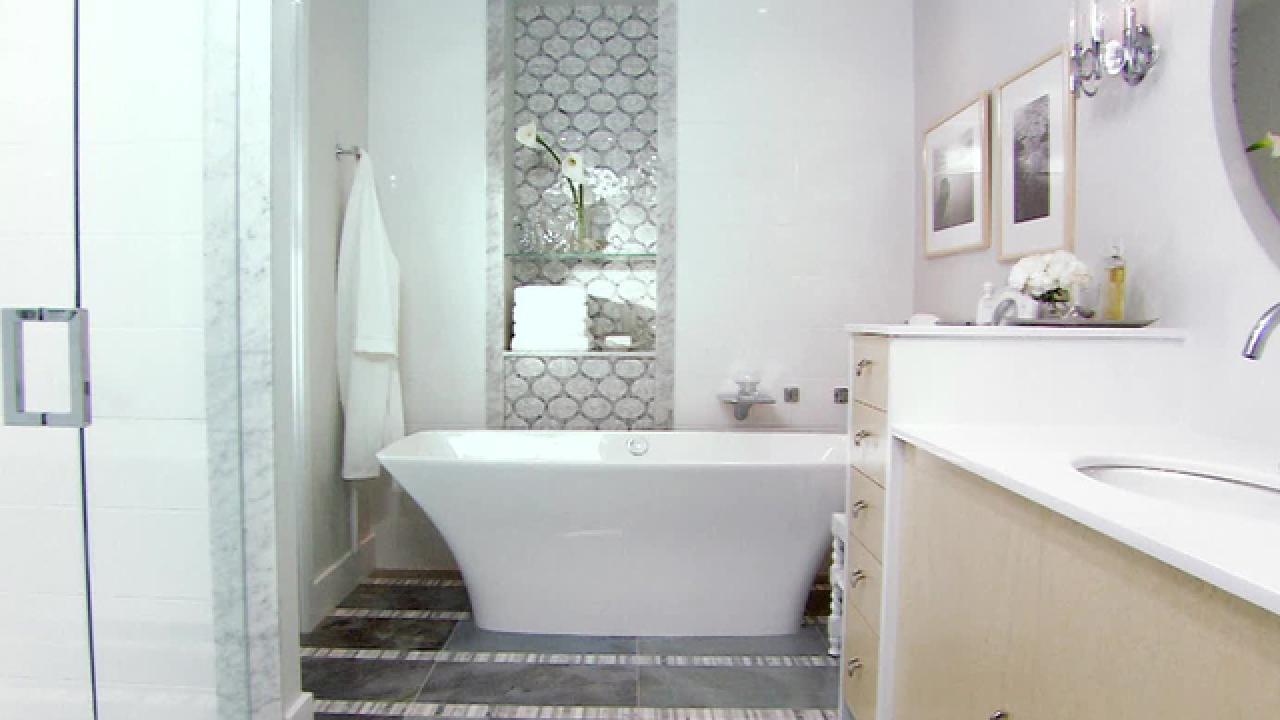 Gray-and-White Master Bath