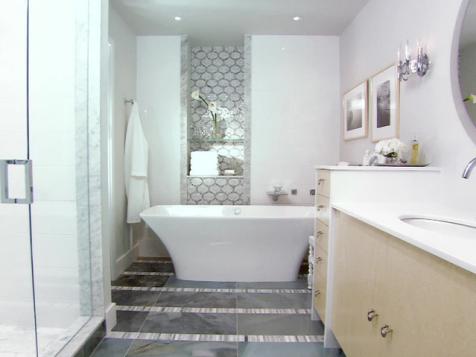 Gray-and-White Master Bath