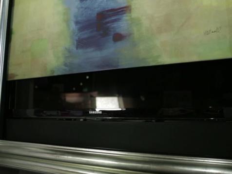 Wall Art Hides Flat-Screen TV