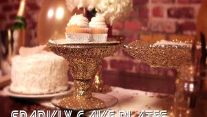 DIY Glitter-Dipped Cake Stand