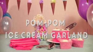 Pom-Pom Ice Cream Cone Garland