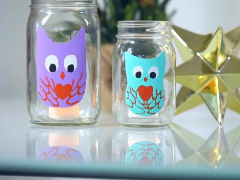 DIY Owl Mason Jar Lanterns