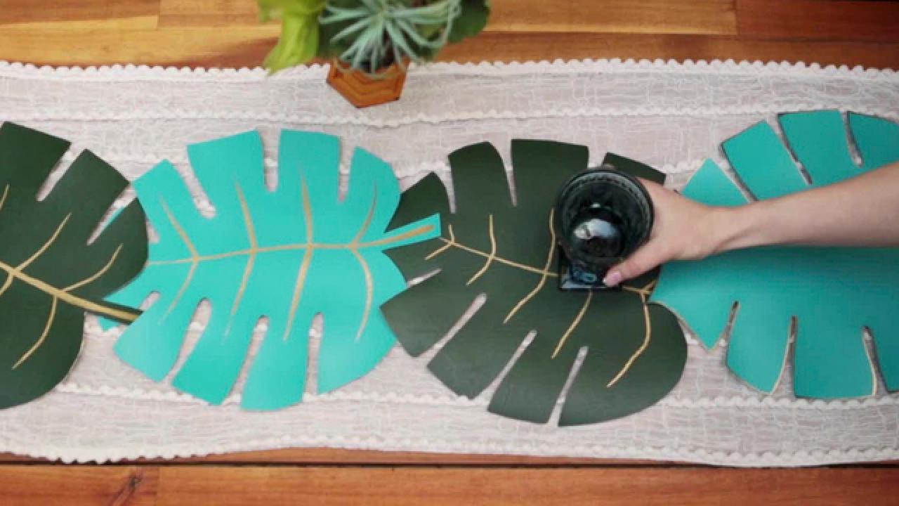 DIY Jungle Leaf Centerpiece