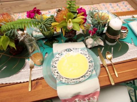 DIY Tiki Party Table Setting
