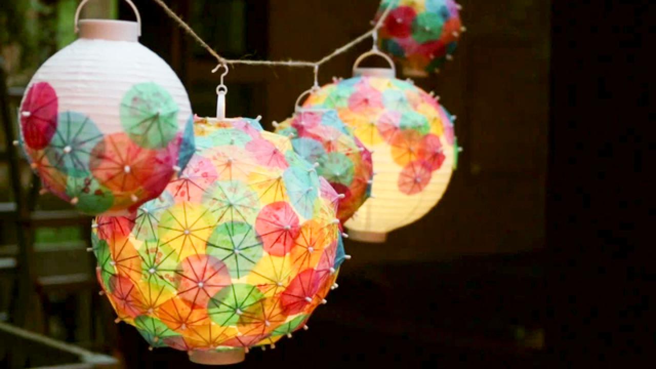 DIY Cocktail Umbrella Lanterns