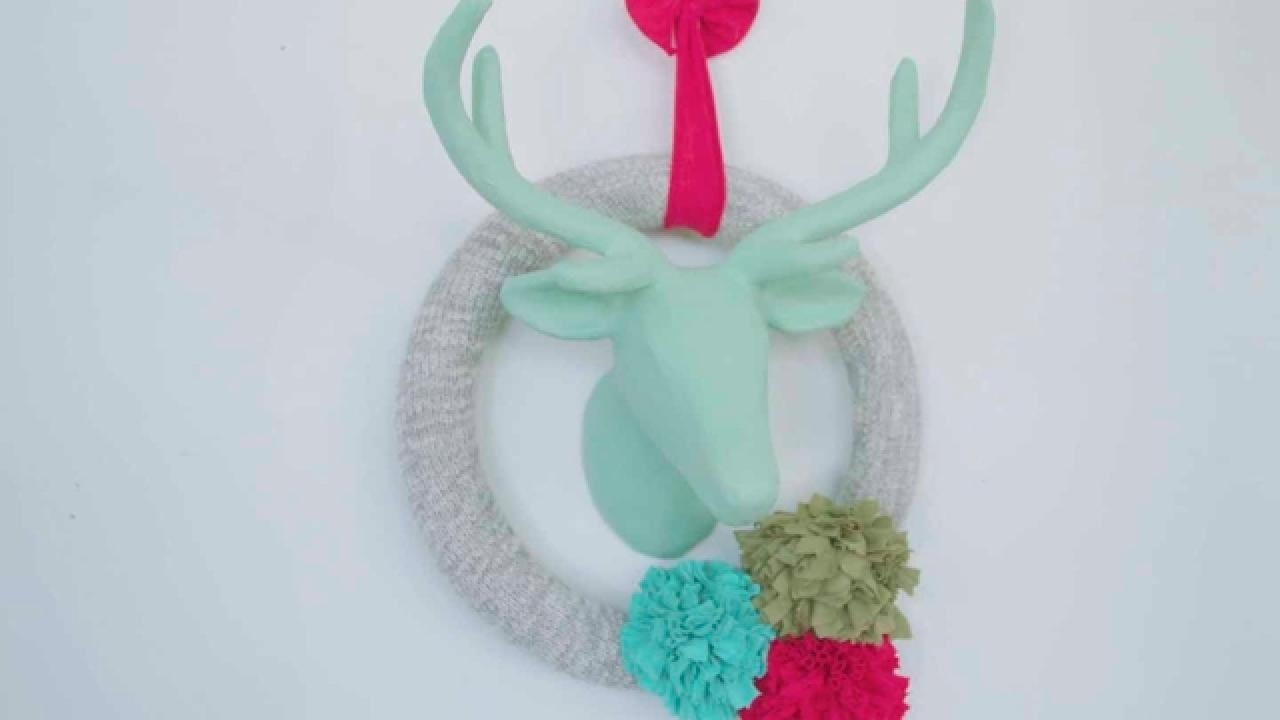 DIY Upcycled Pompom Wreath