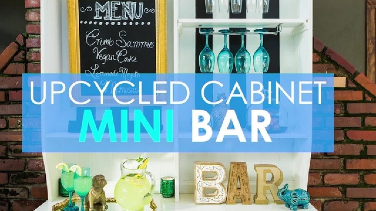 Upcycled Cabinet Mini Bar