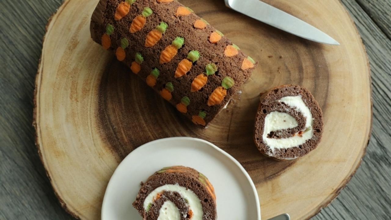 Chocolate Carrot Cake Roll