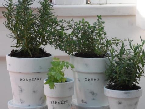 DIY Hand-Stamped Herb Planters