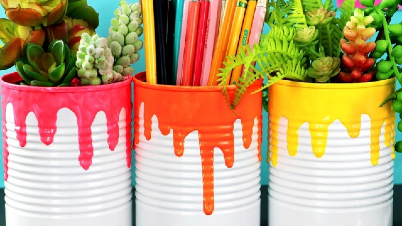 DIY Paint Drip Containers