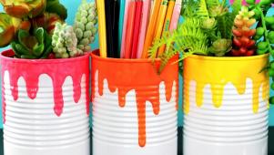 DIY Paint Drip Containers