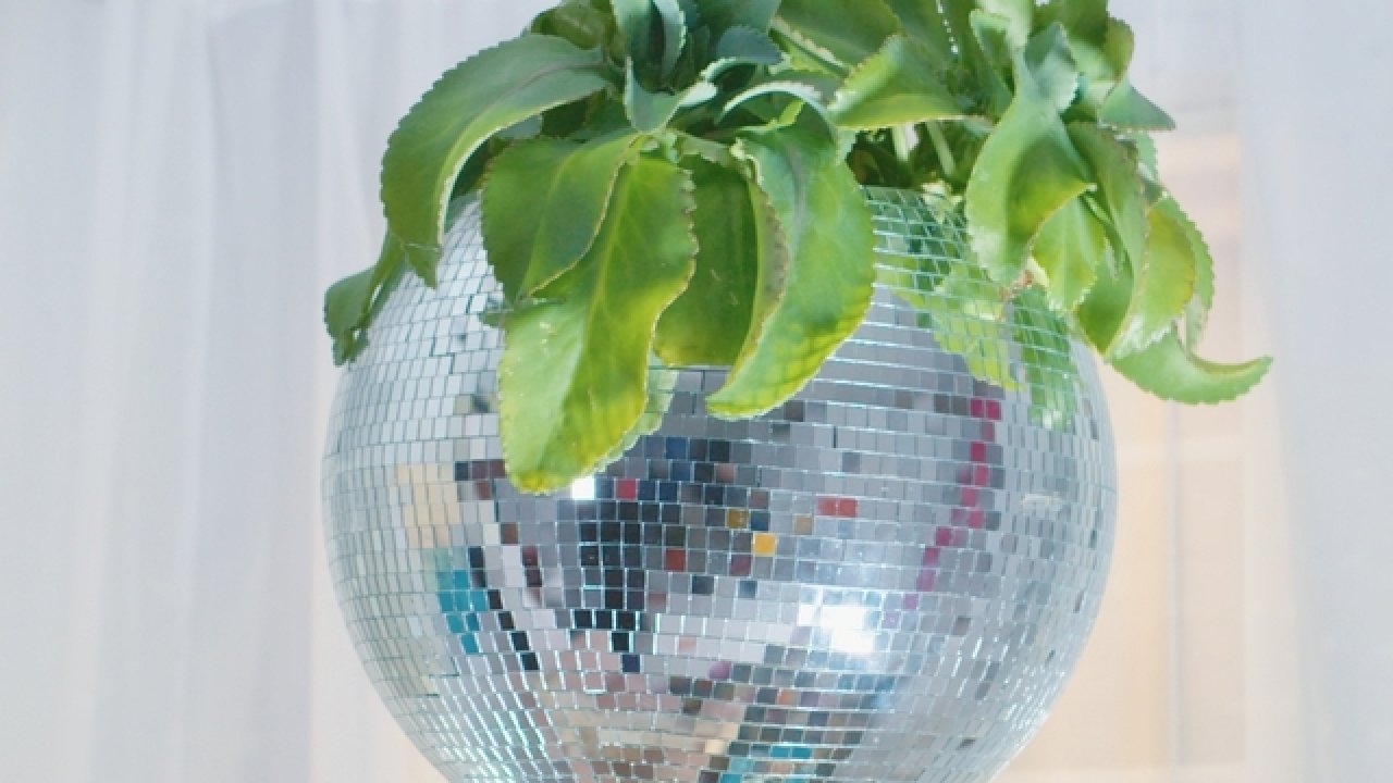 More Creativity: Disco Ball Planter
