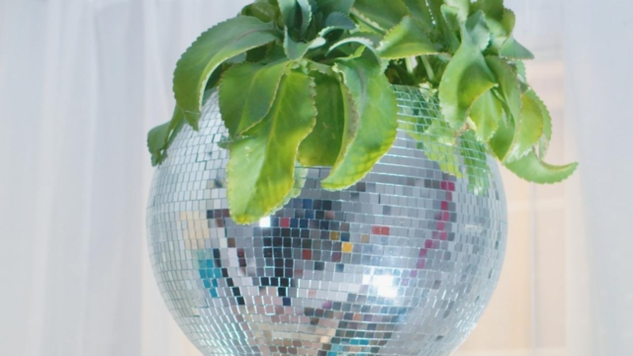 More Creativity: Disco Ball Planter