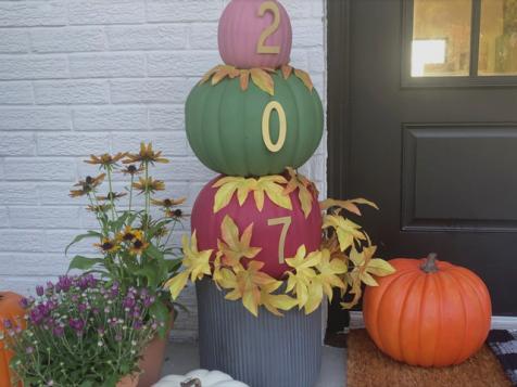 Pumpkin House Number Topiary