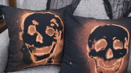 How to Make Bleach Dyed Halloween X Ray Pillow Covers HGTV