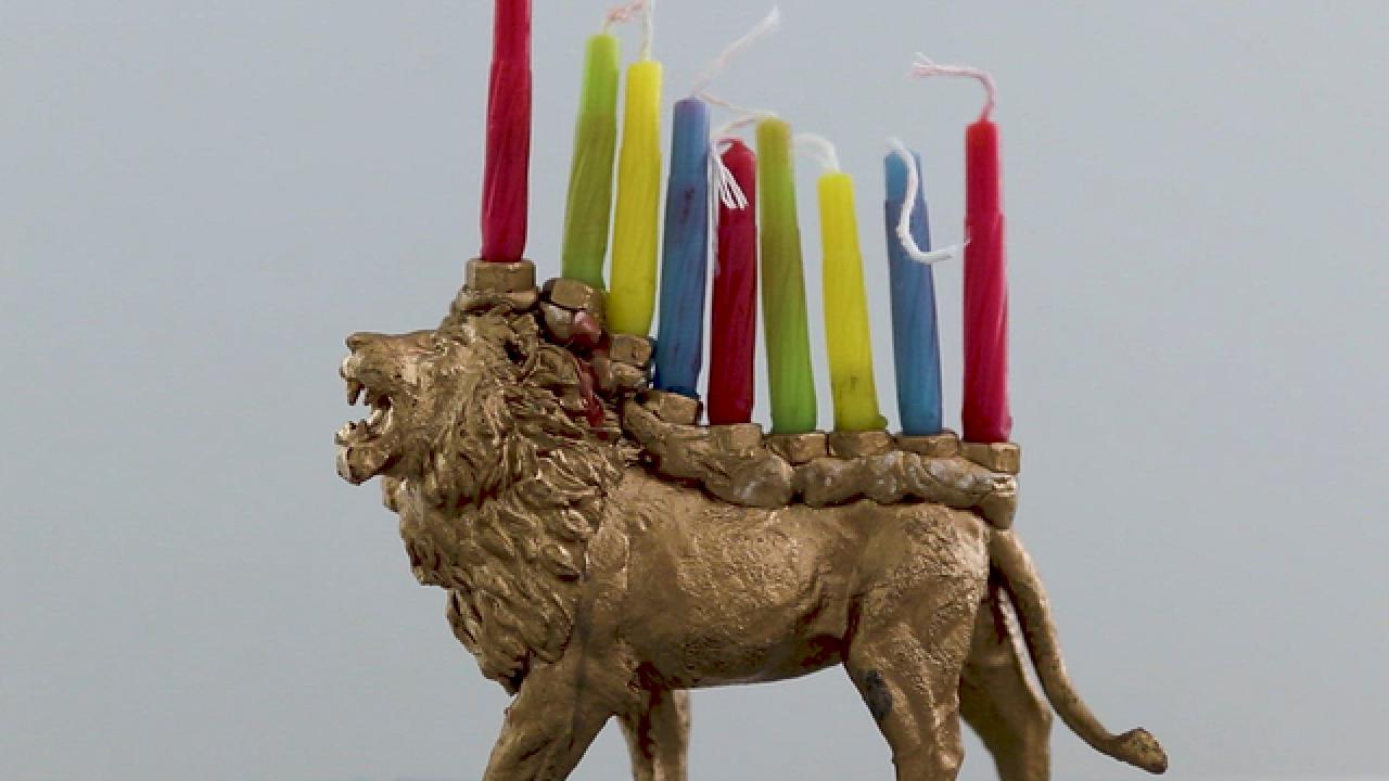 DIY Gilded Animal Menorah for Hanukkah | HGTV