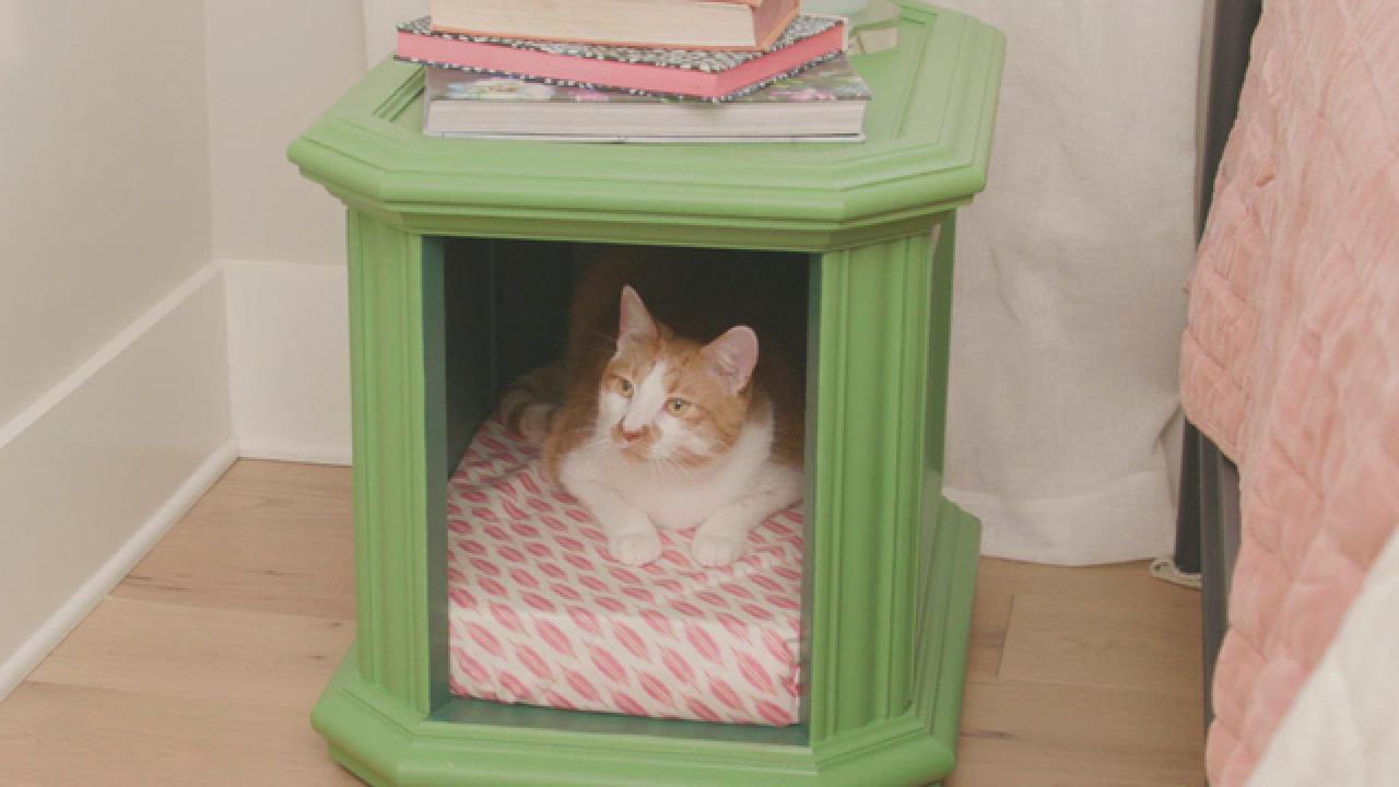 Upcycled Nightstand Cat Bed