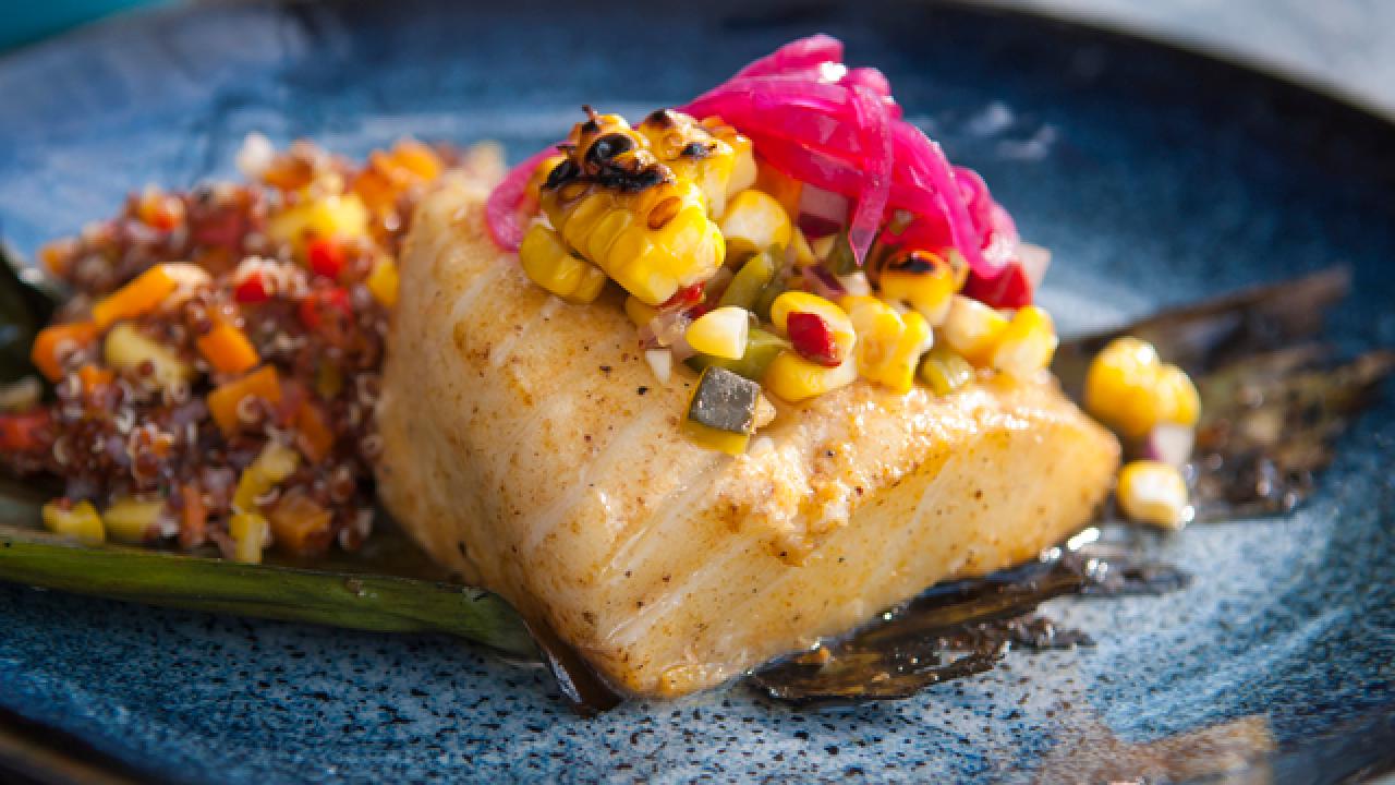 Leaf-Wrapped Chilean Seabass