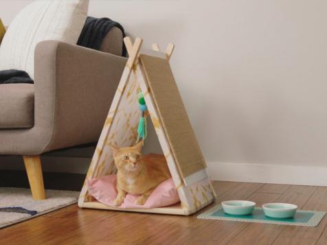 DIY TV Tray Cat Tent