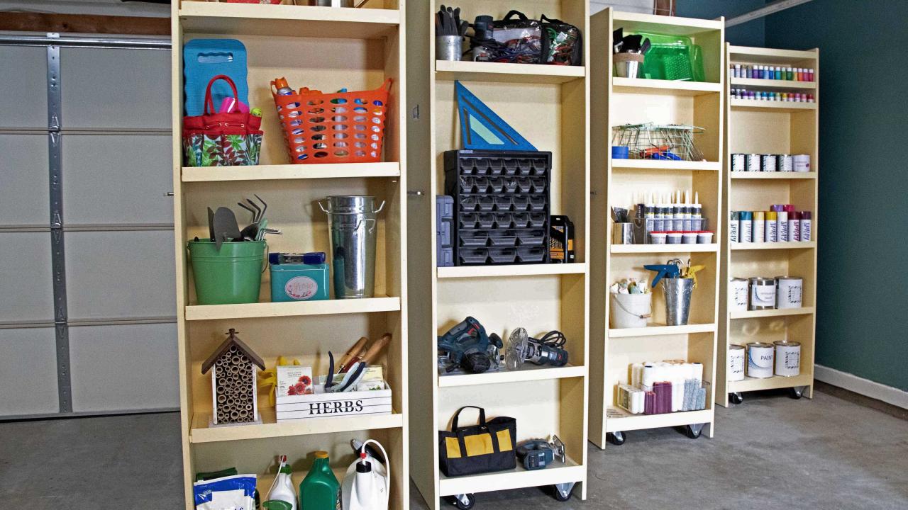 DIY Rolling Storage Shelves