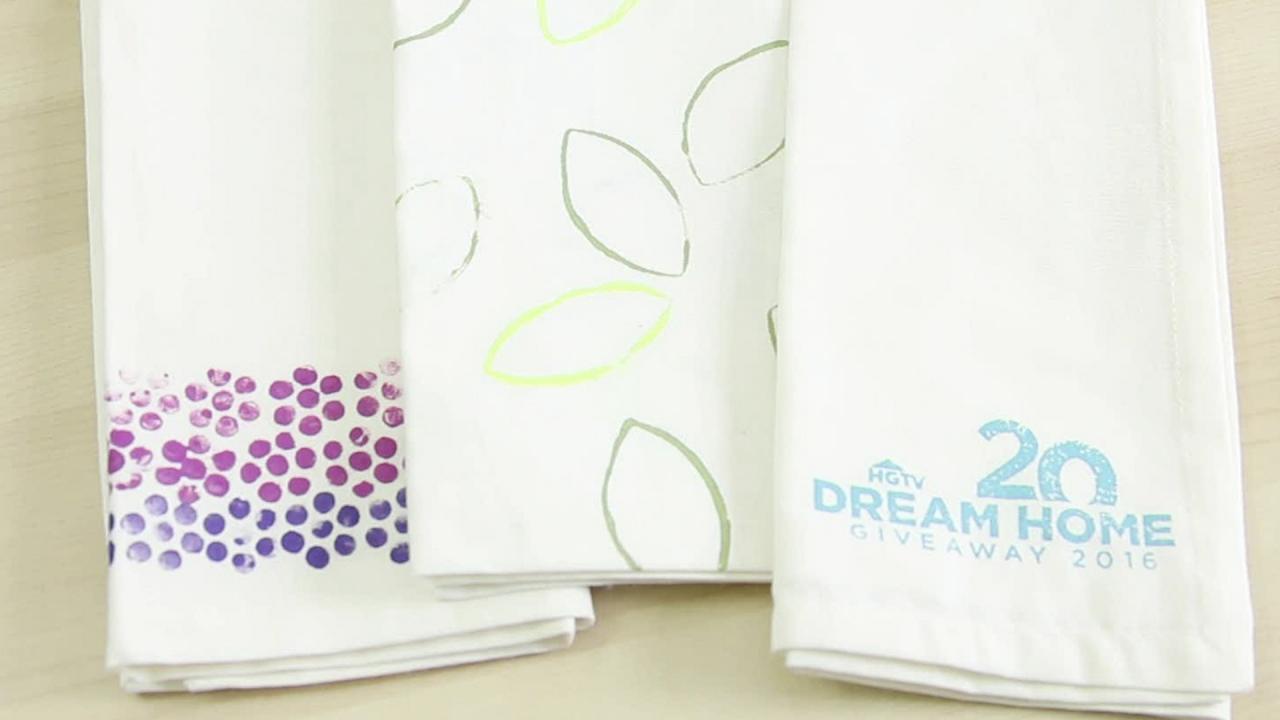 DIY Stamped Napkins