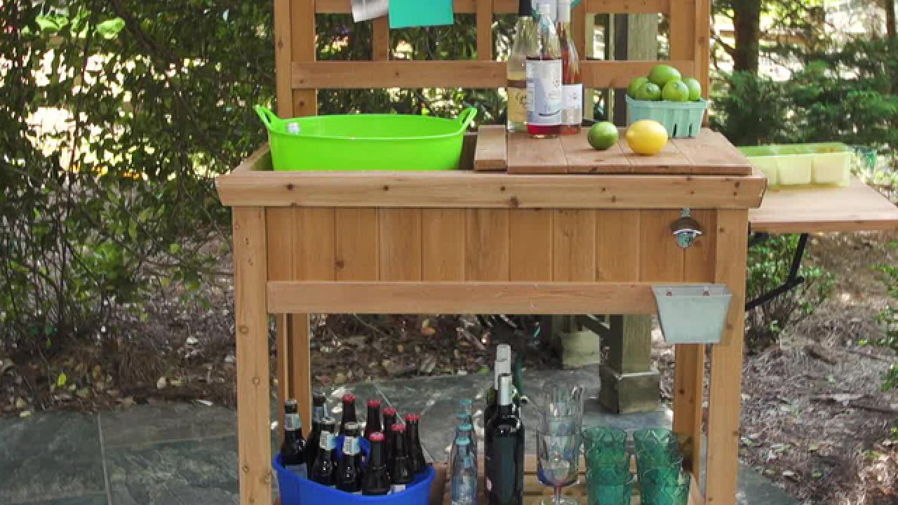 Turn a Potting Bench Into an Outdoor Bar