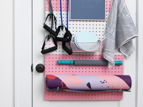 Over-the-Door Workout Gear Pegboard