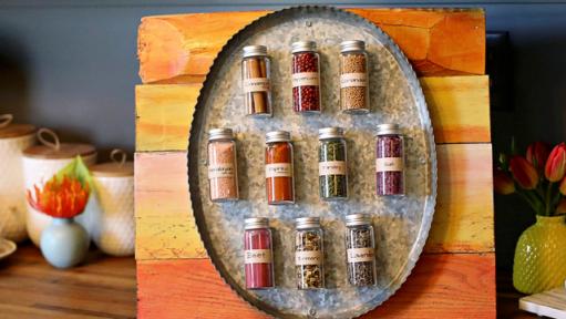 Set of 10 Small Spice Jars DIY Spice Rack Magnetic Spice Tins