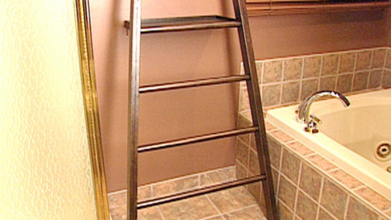 Rustic Ladder Towel Rack