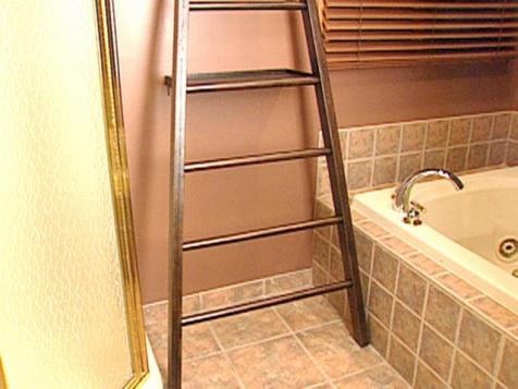 Rustic Ladder Towel Rack