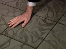 Ann Sacks has developed a concrete tile where the design is actually etched into the concrete surface